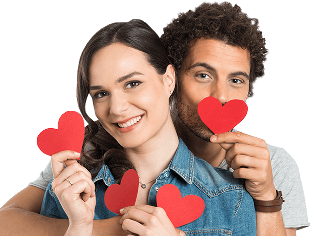 couple holding hearts